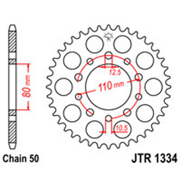 JT JT Rear Sprockets R/W 1334/334/341-45 HON DUAL COMBINATION